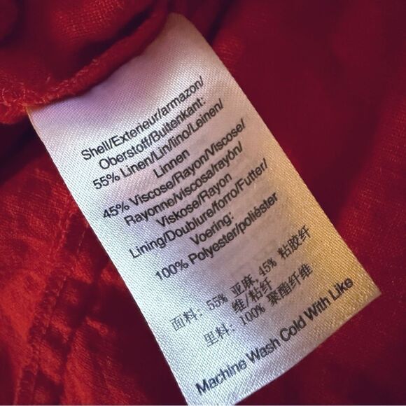 DKNY linen blend puff sleeve top - Picture 5 of 6